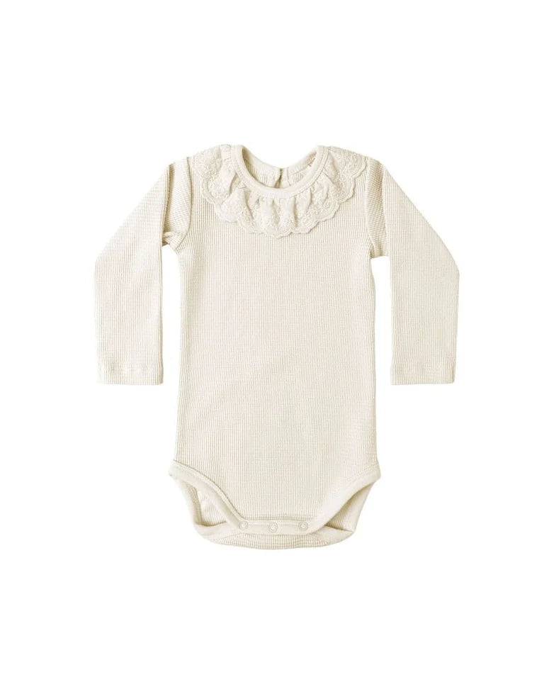 Ruffle Collar Bodysuit Natural