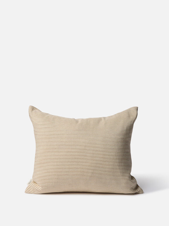 Reversible Pinstripe Cushion Cover - Bronze/Coconut