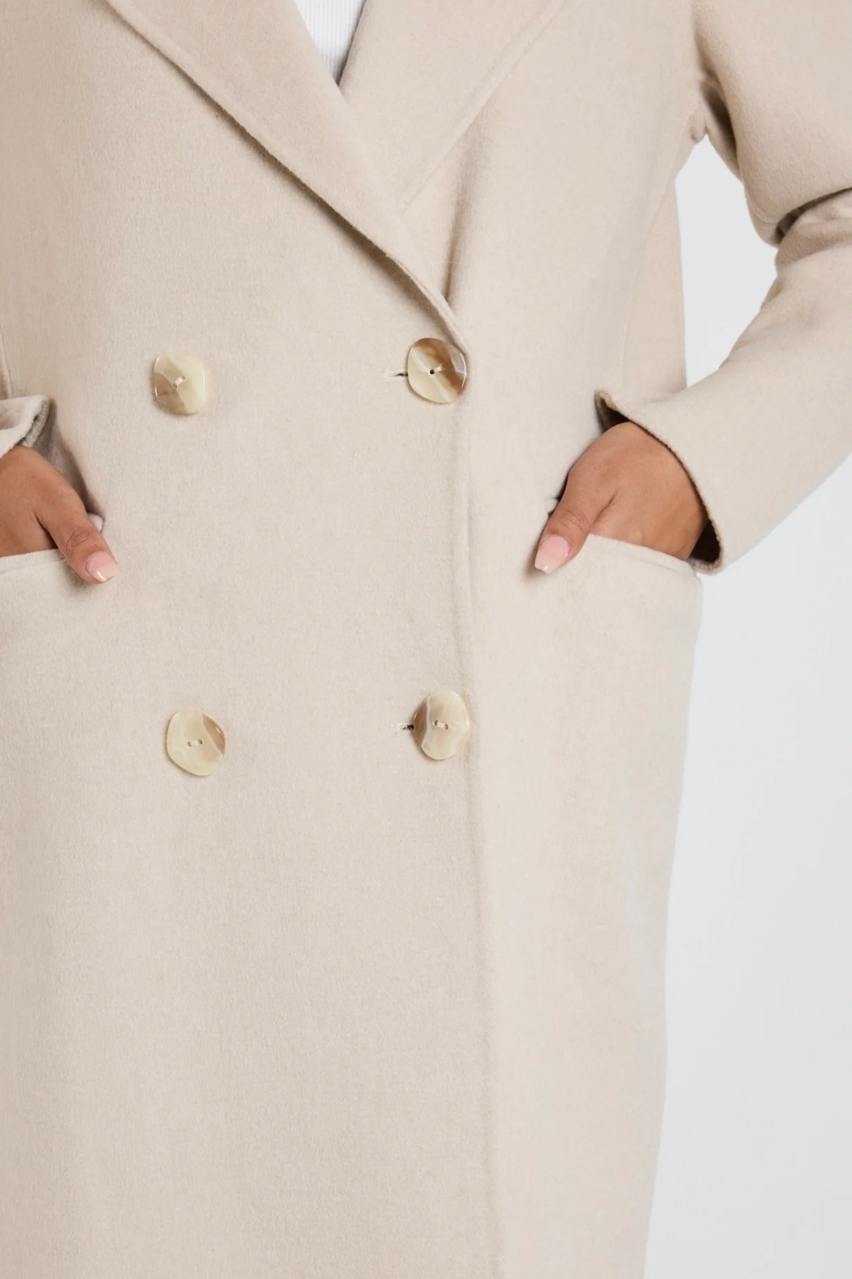 Stockholm Pumice Wool Blend Double Breasted Coat