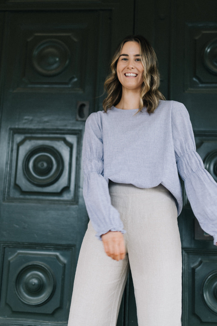 Victoria Blouse - Navy stripe