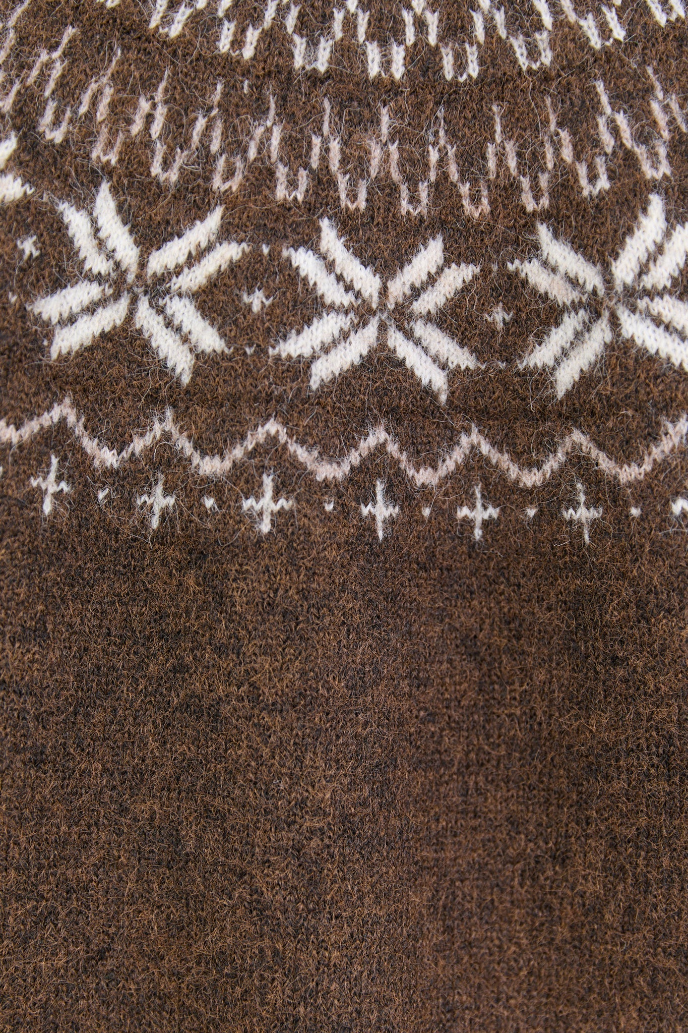 Shetland Chocolate Fairisle Detail Cardigan