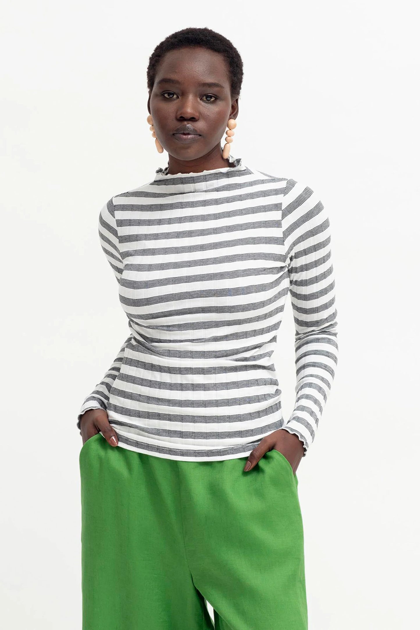 SKIVA ORGANIC TOP - White/Black