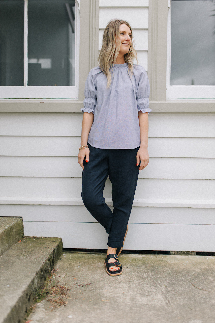 Gracie top - Blue/White stripe