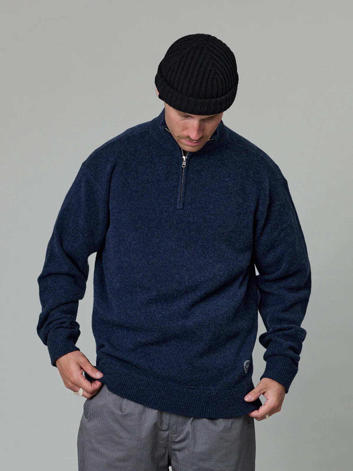 MERINO KEYPORT 1/4 ZIP - INDIGO
