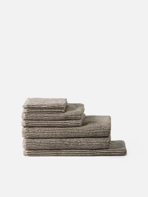 Stripe Cotton towel range - Cocoa/Bone