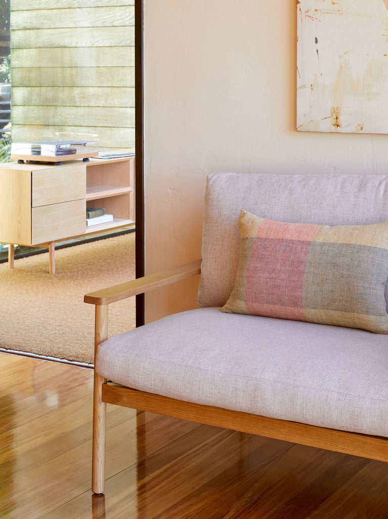 Oban Handwoven Linen Cushion Cover - Heron/Multi