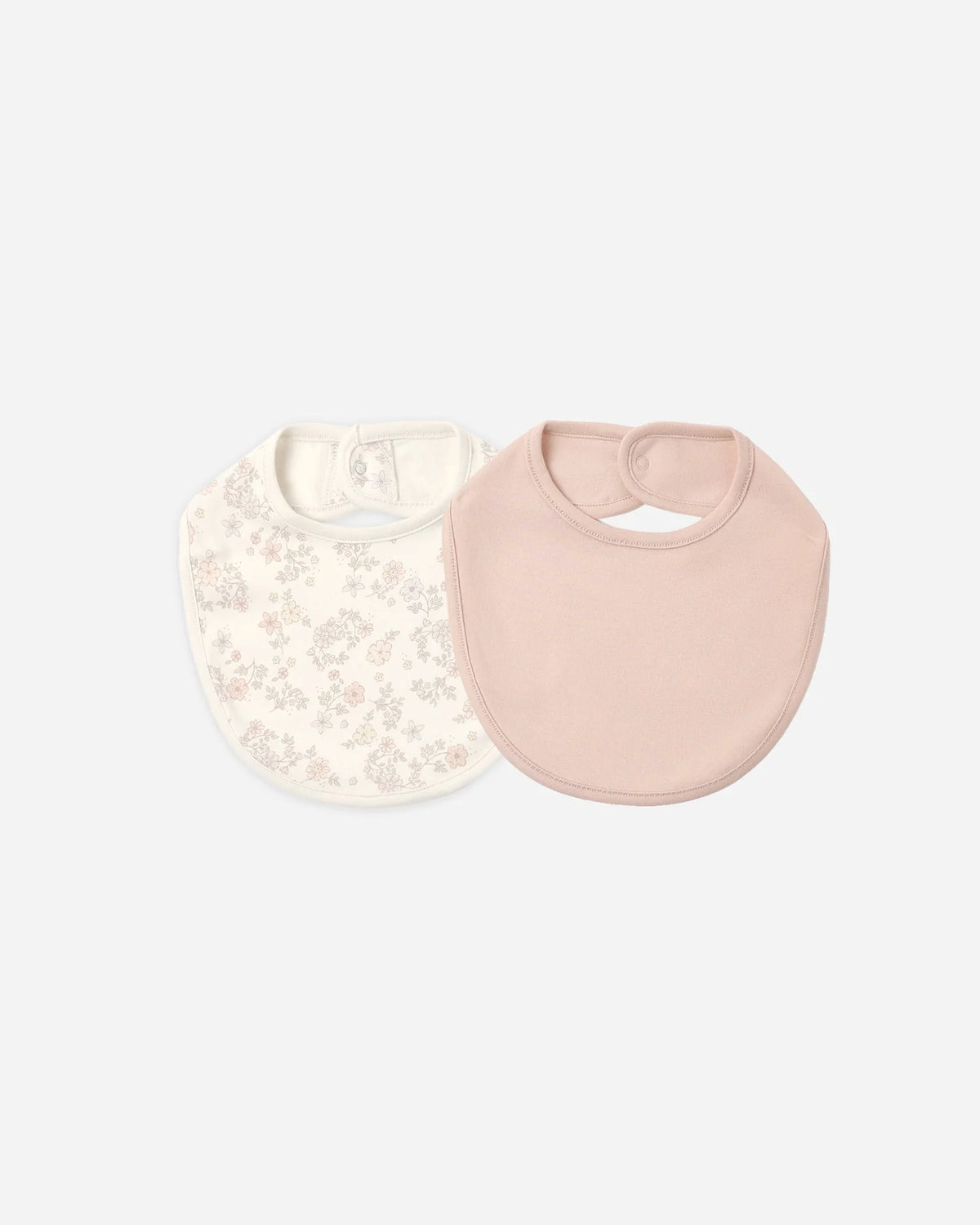 Jersey Snap Bib, 2 Pack Floral Vine, Dusty Rose