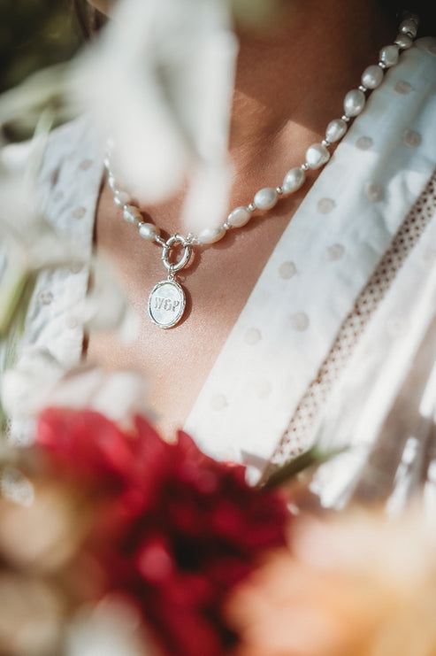 High Country Pearl Necklace W&P charm - Stirling silver
