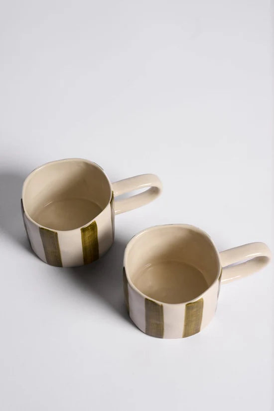 Fenton Stripe mug - Olive