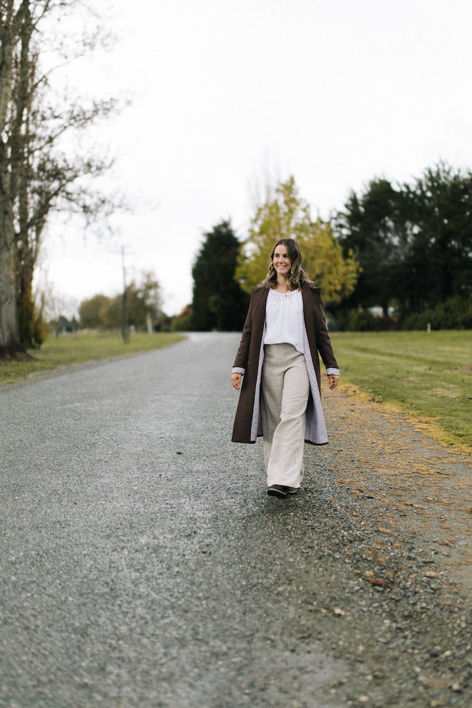 Kiara Pant in Oatmeal Linen