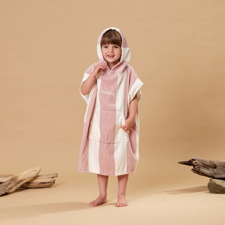HOODED TOWEL Blush Stripe