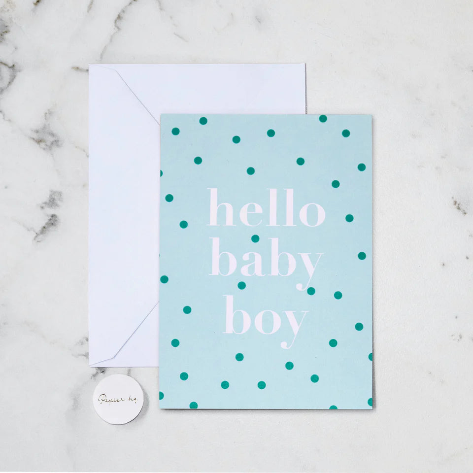 HELLO BABY BOY GREETING CARD