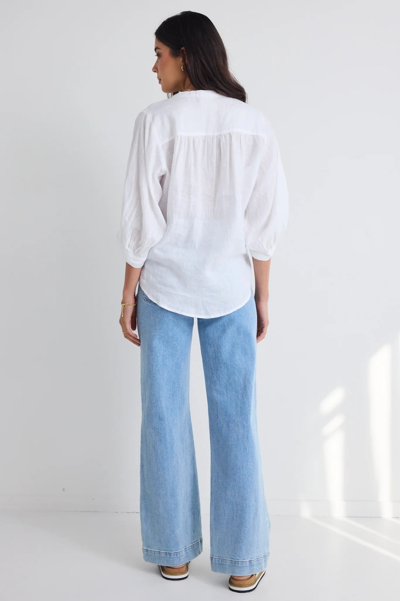 Zoey High Rise Wide Leg Pocket Jean - Light Blue