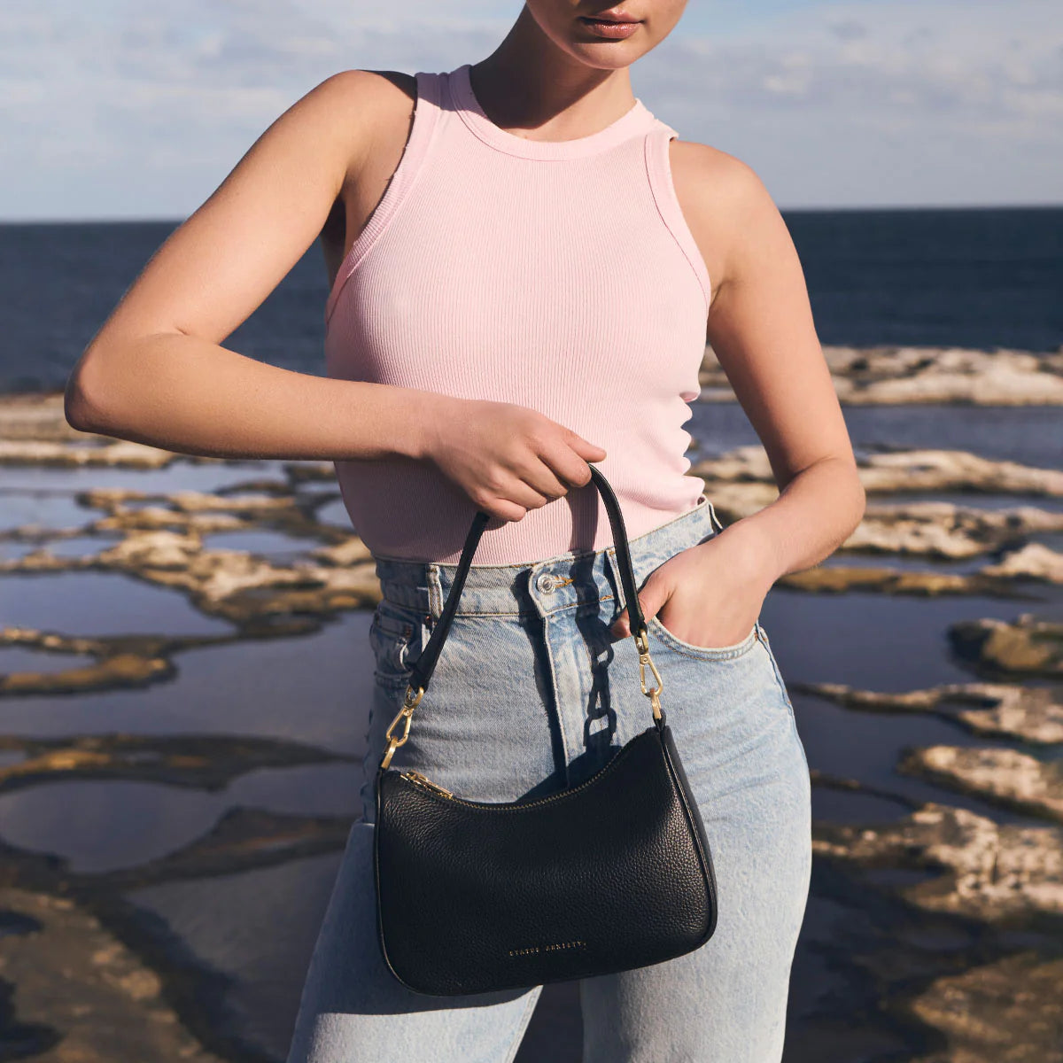 Look Both Ways Bag - Black/Brushed Gold