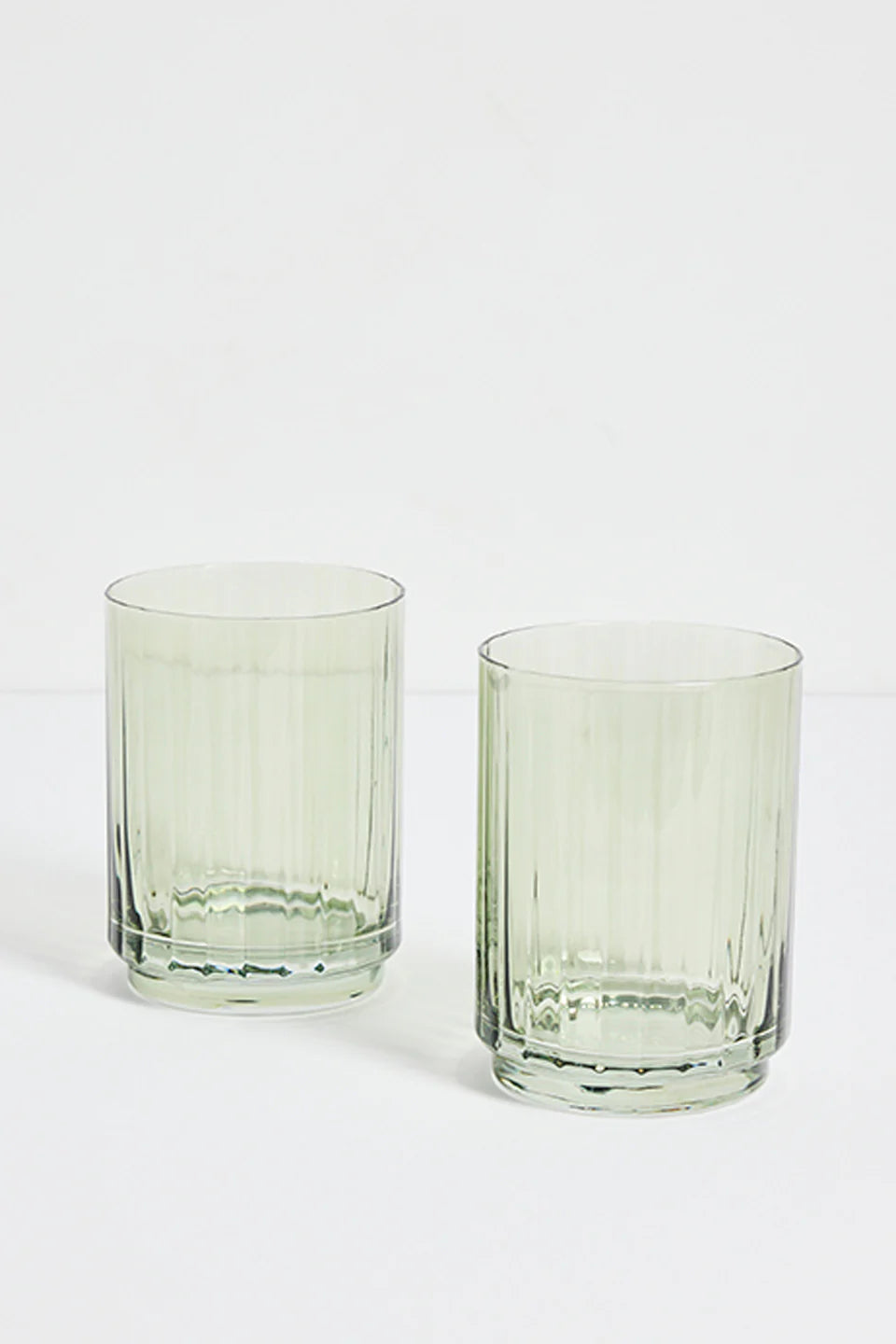 Olive Green Ribbed Tumblers set of 2