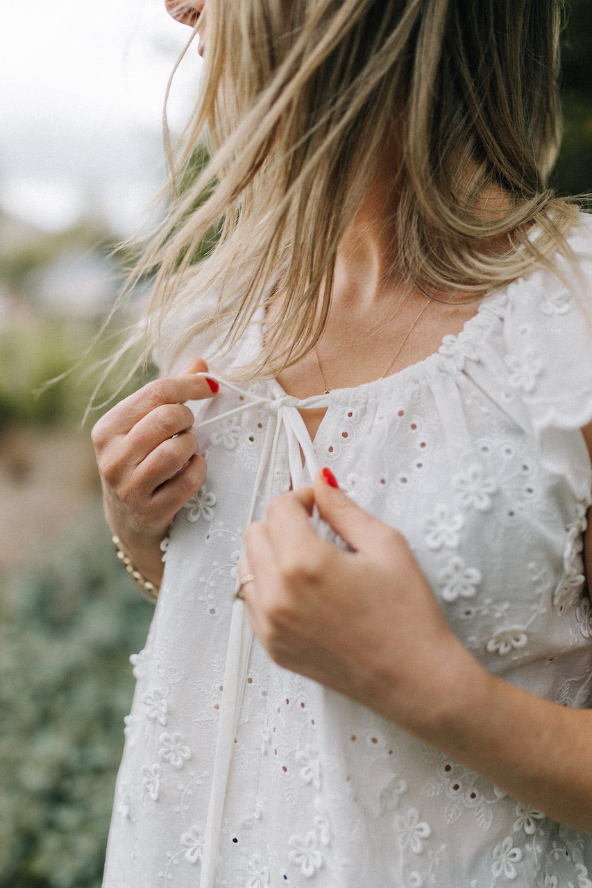 Karli top - White broderie anglaise