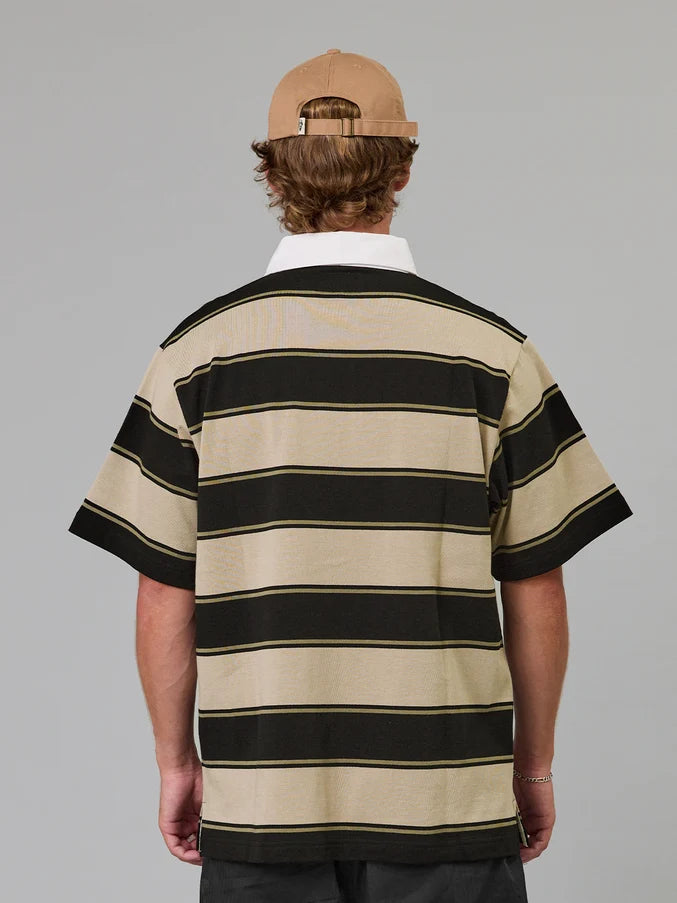PORTSIDE POLO - CLAY / BROWN STRIPE