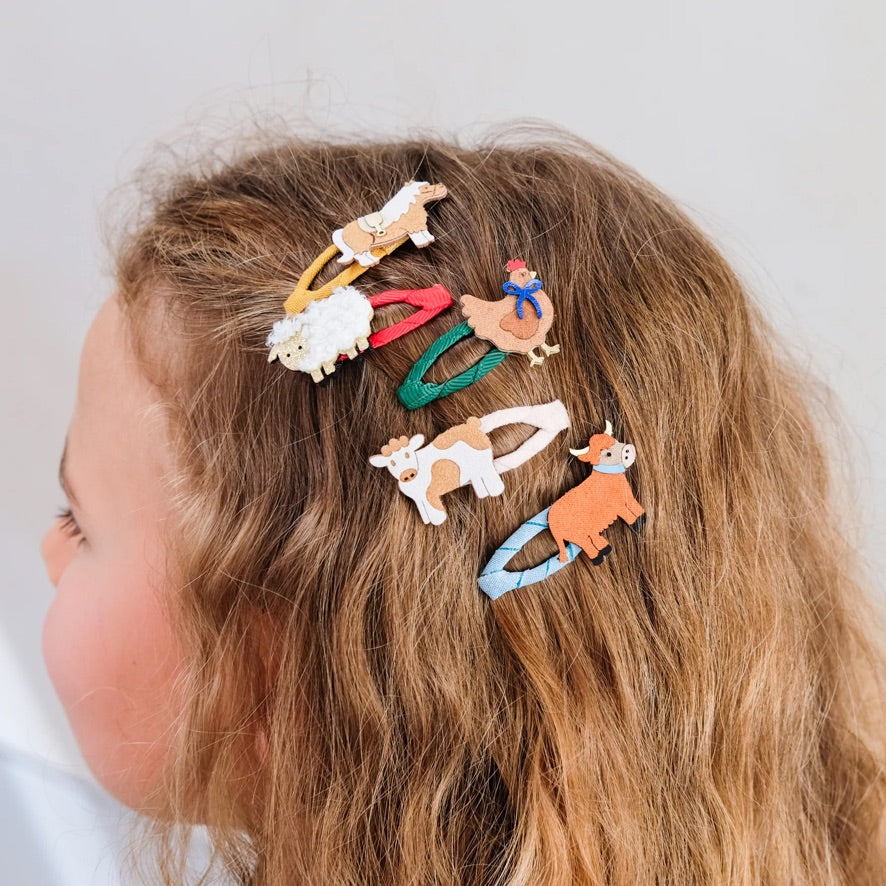 Fun farm mini hair clips