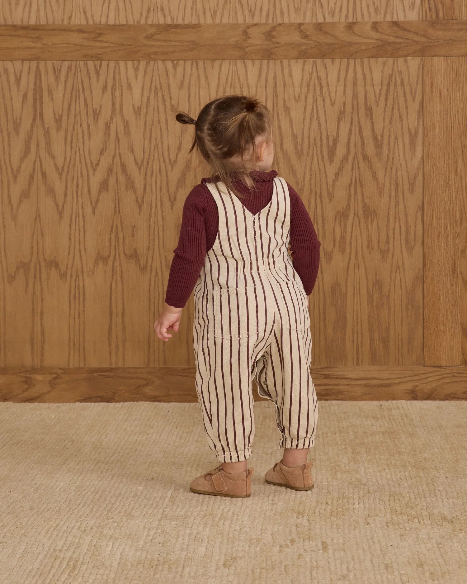 Vintage Overall || Burgundy Stripe