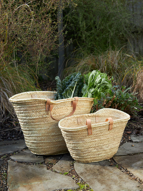 Moroccan Basket w/Long Handles Large