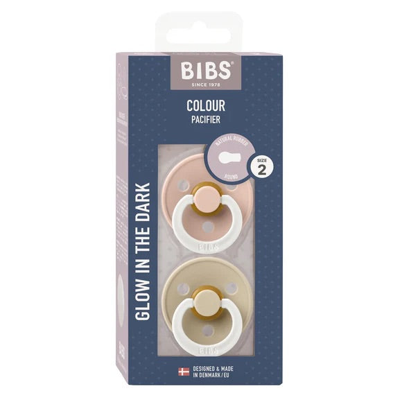 BIBS dummy - Round GLOW - Blush/Vanilla