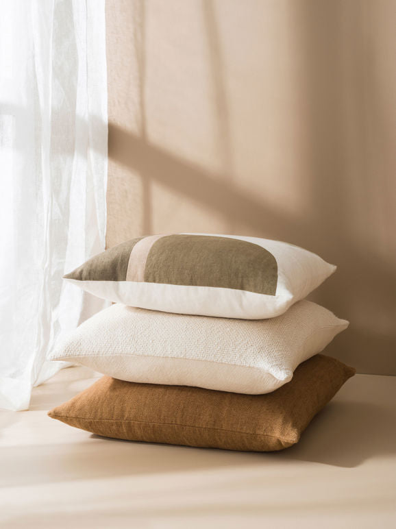Villa Linen Cushion Cover - Chalk