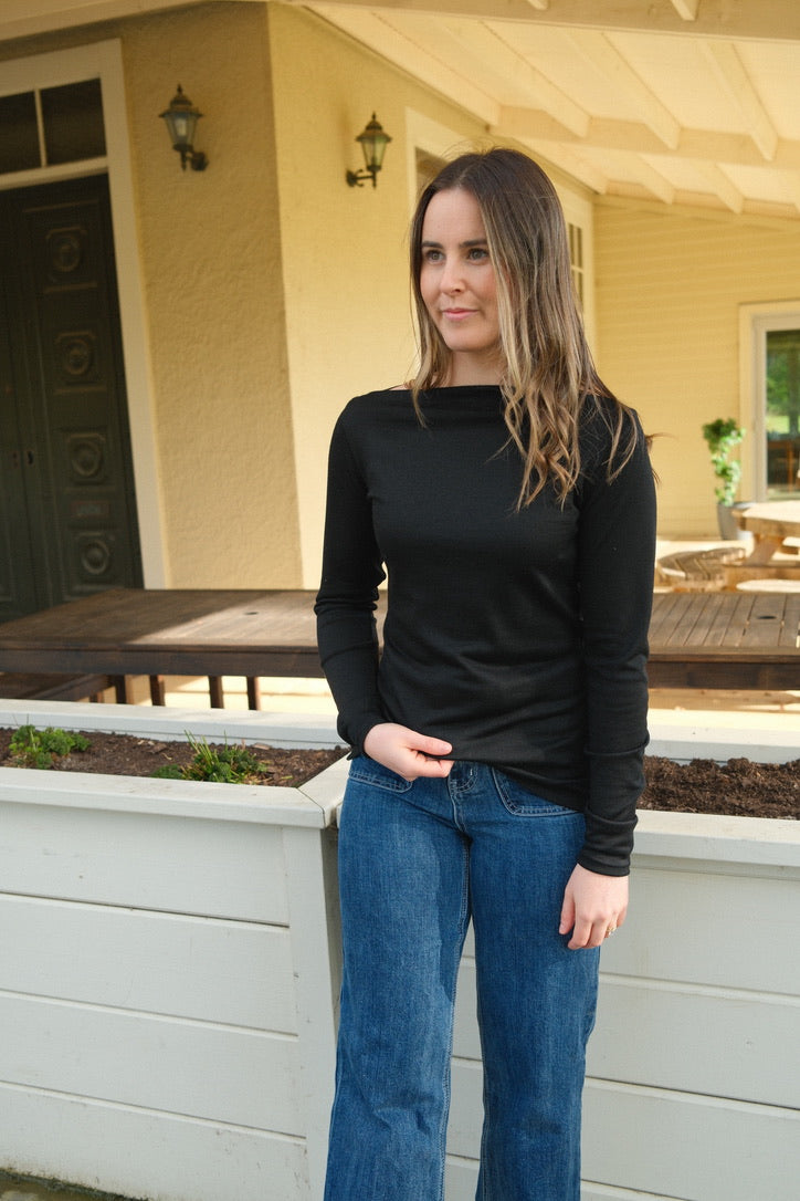 Marlow top - Black 100% merino