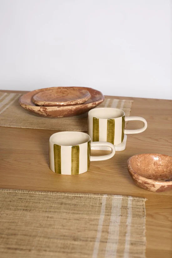 Fenton Stripe mug - Olive