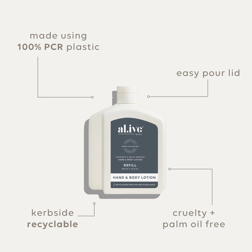650ml Lotion Refill - Coconut & Wild Orange