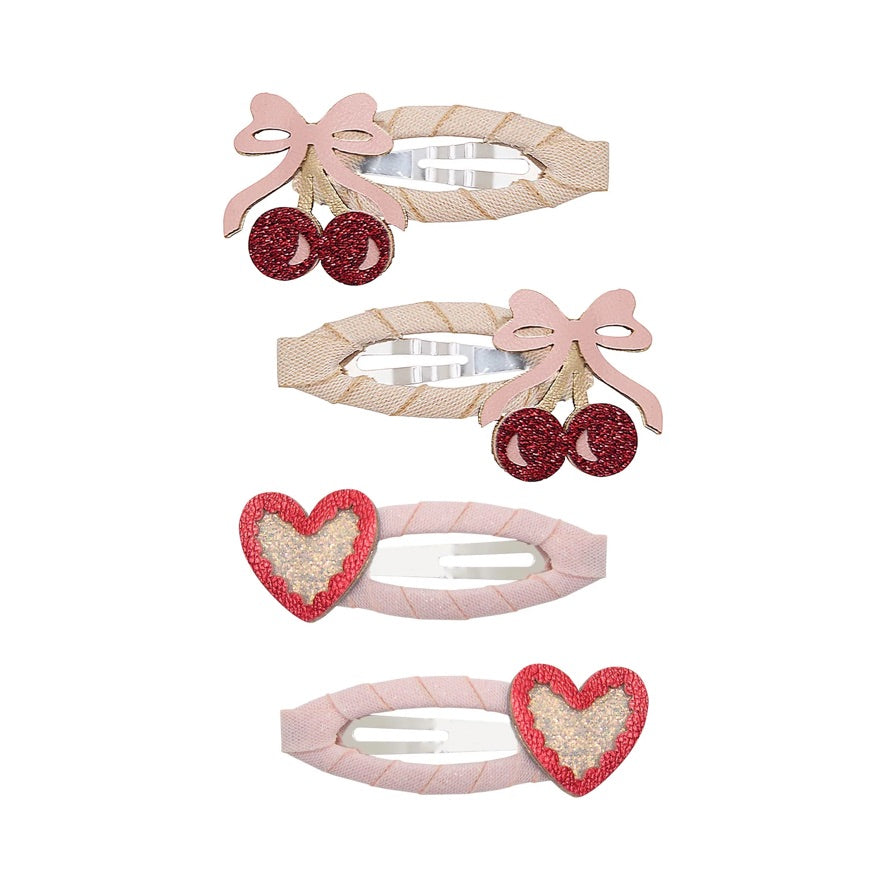 Fancy cherries hair clips