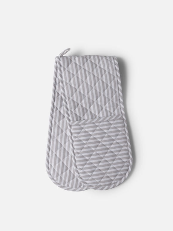 Classic stripe oven glove - Grey/White