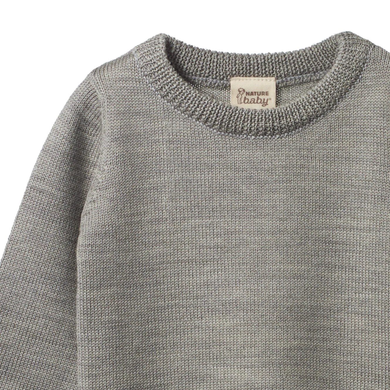 Merino Knit Pullover - Grey marl