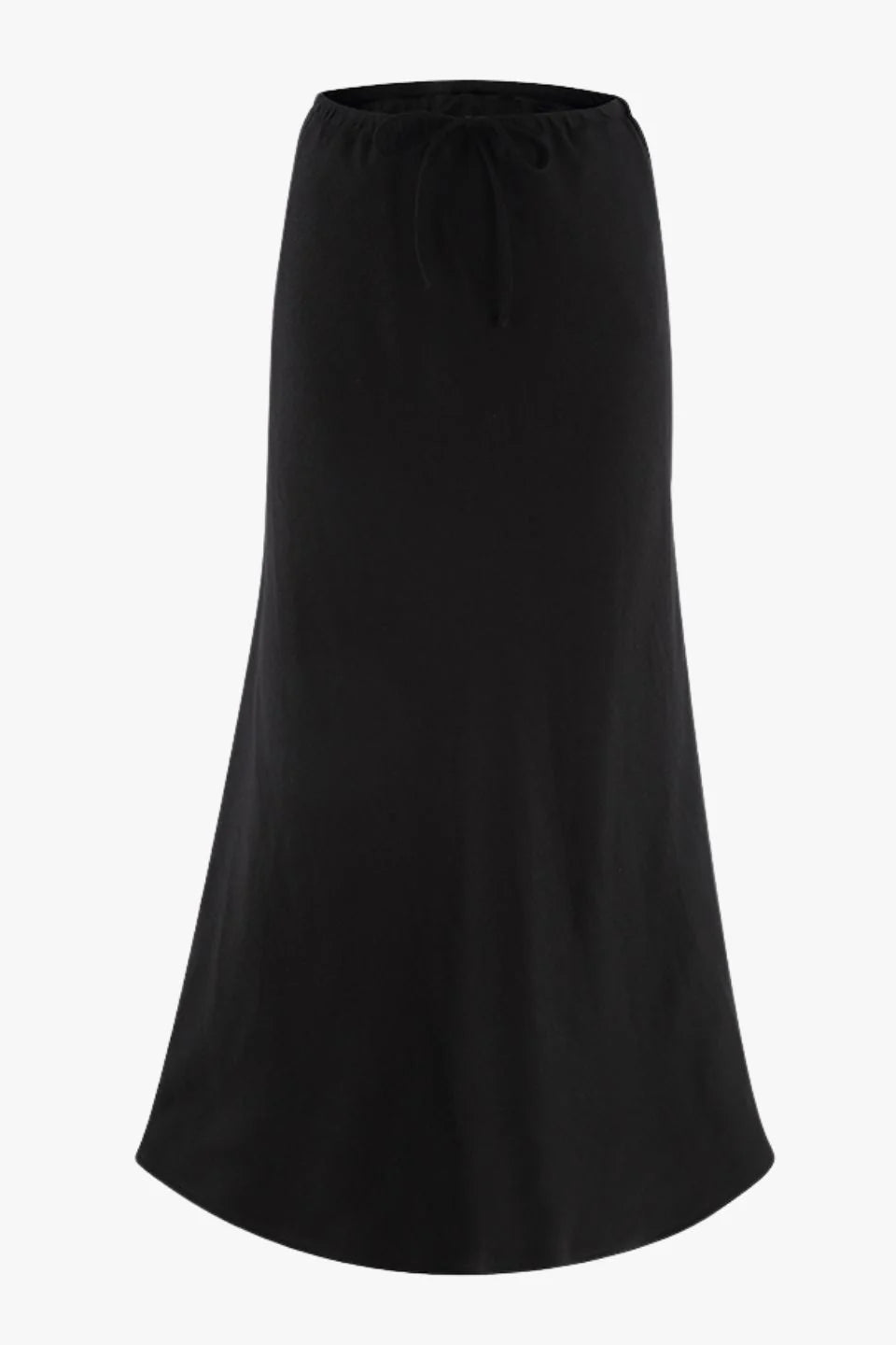 Summit Black Tie Waist Bias Maxi Skirt