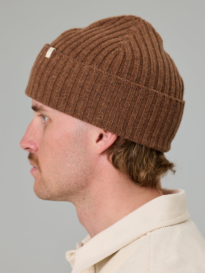 MERINO SKIPPER BEANIE - TIMBER