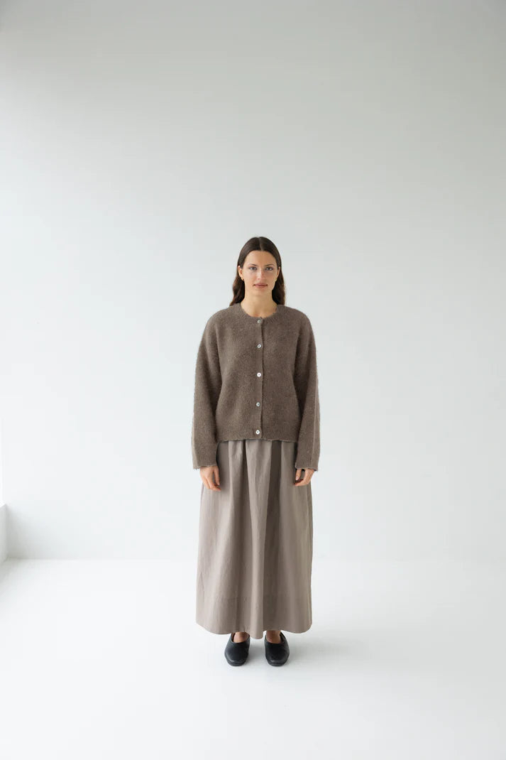 Alpaca Blend Cardigan - Walnut