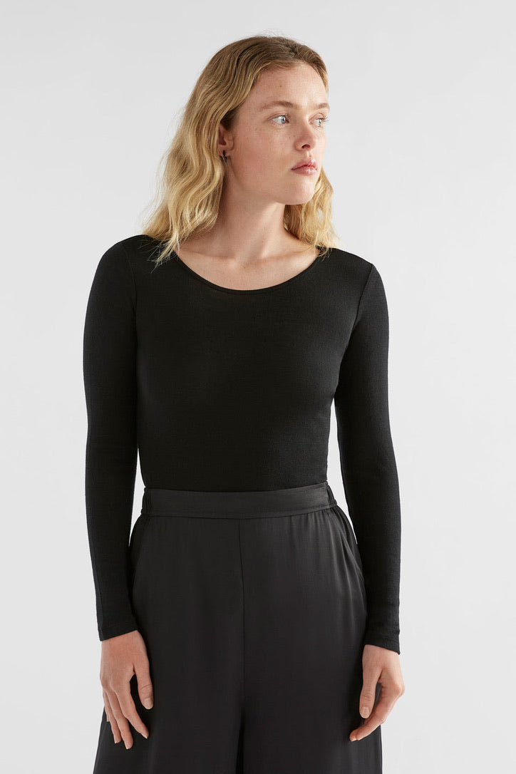 Merino Long Sleeve Top - Black