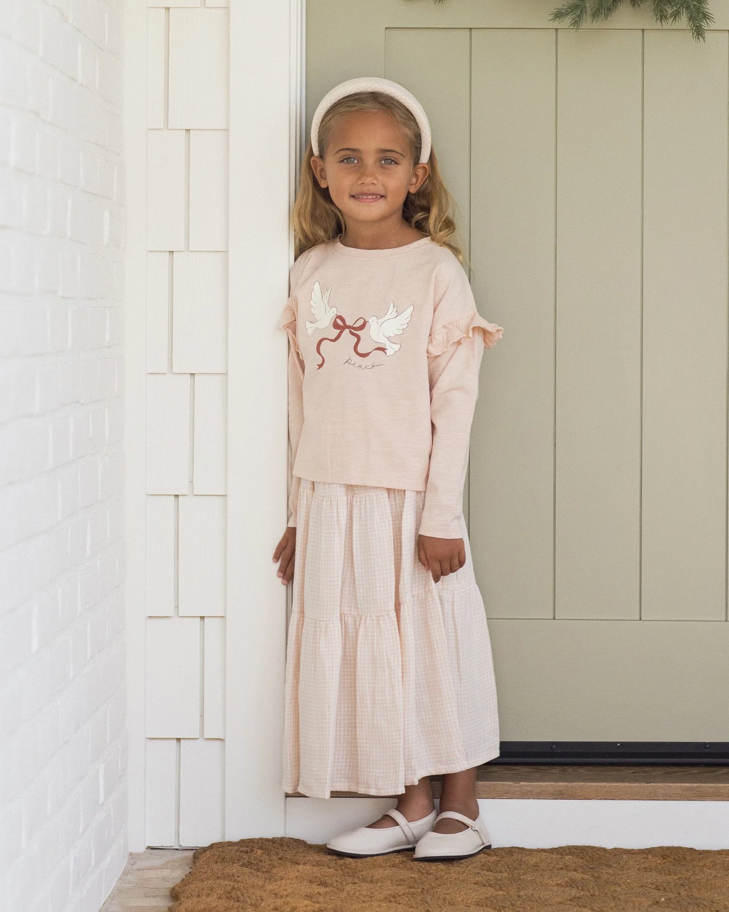 Tiered midi skirt - Petal Gingham