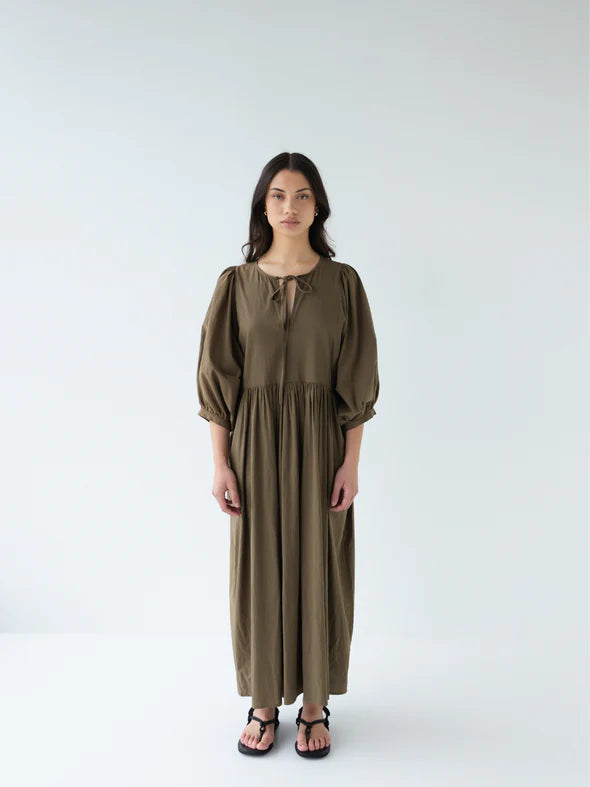 Cotton Midi Dress - Forest