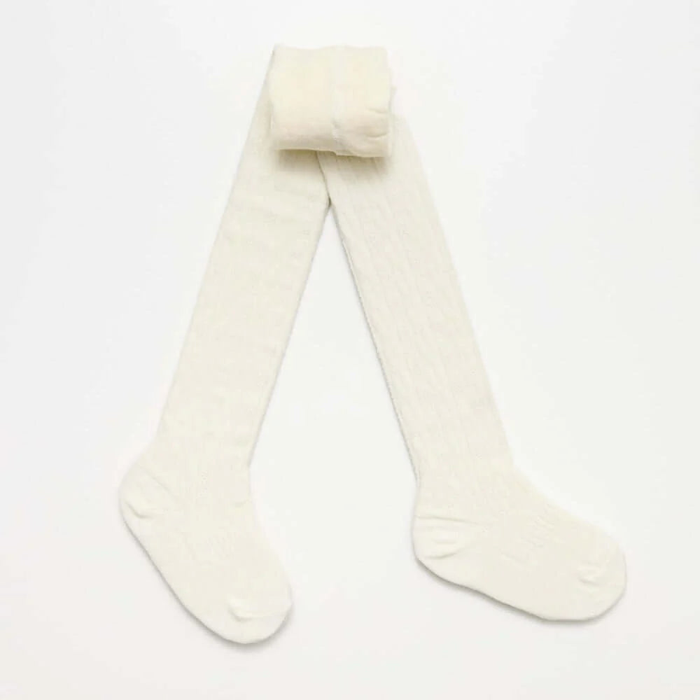 Merino Wool Cable Tights | BABY + CHILD | Natural
