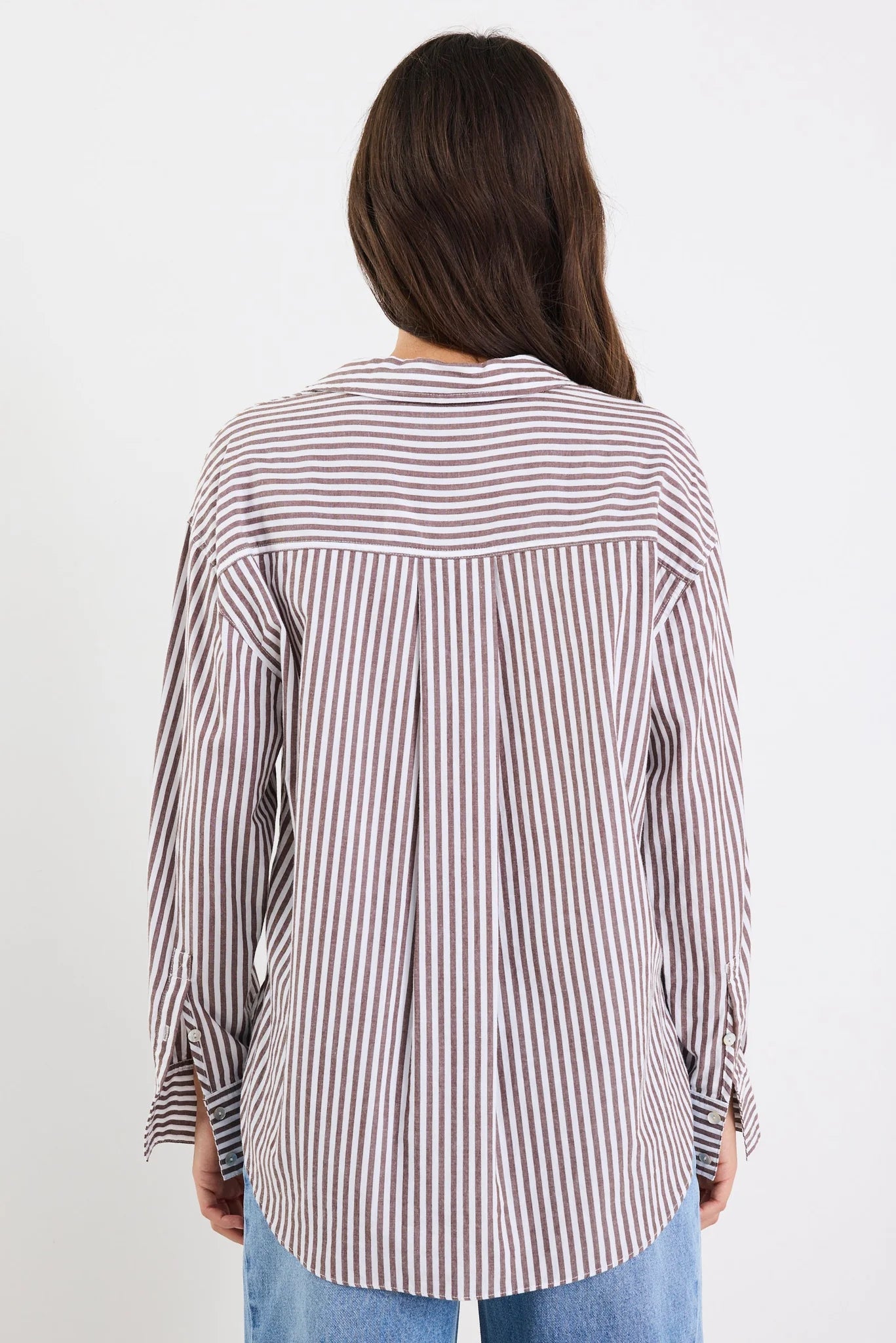 You Got This Chocolate Stripe Oversized Shirt