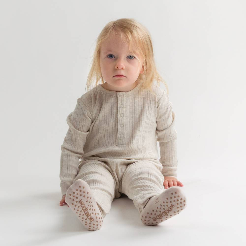 Woolbabe Merino & Organic Cotton Sleepy Socks - Dune