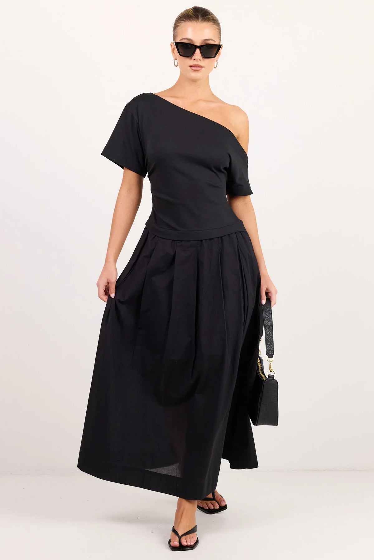 Proximity Black Tee Shirt Maxi Dress