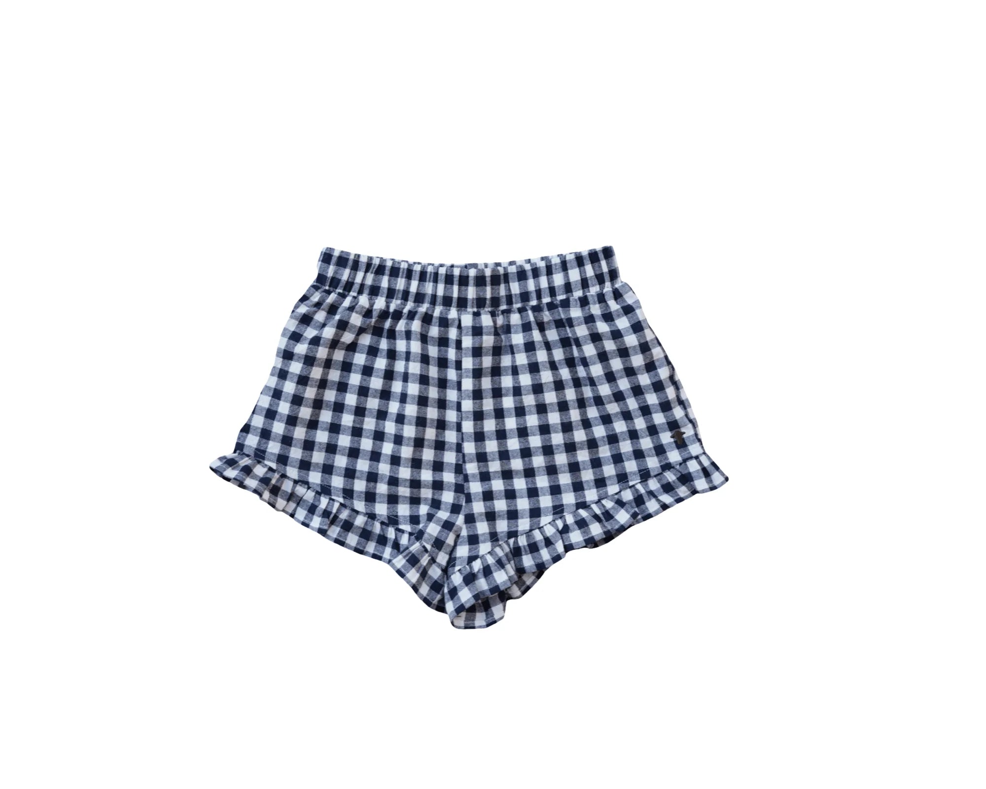 Lily frill short - Navy/White Gingham
