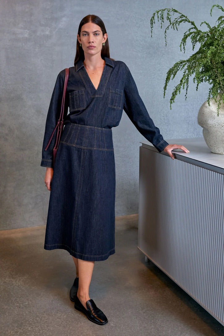 Valor Skirt - DARK BLUE WASH