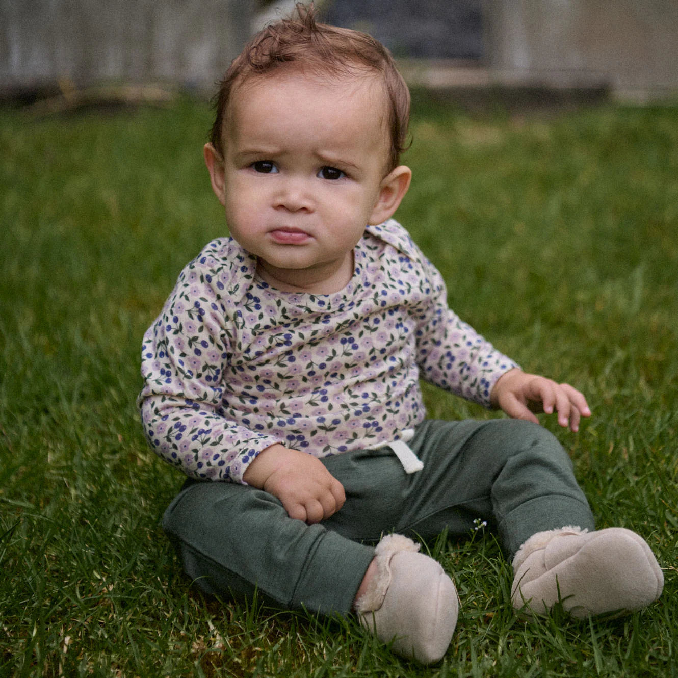 Merino Long sleeve Bodysuit - Briarwood Lilac Print