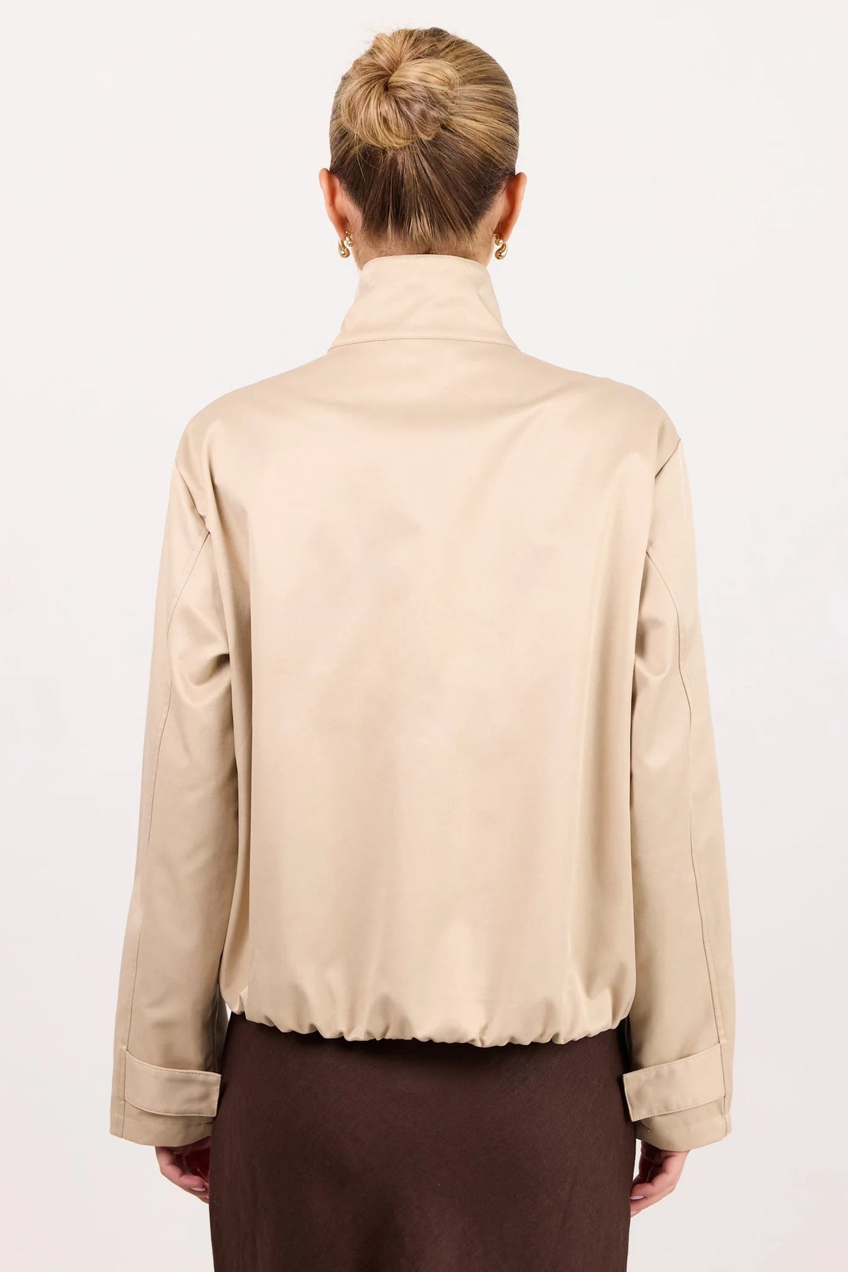Landscape Taupe Funnel Neck Track Jacket