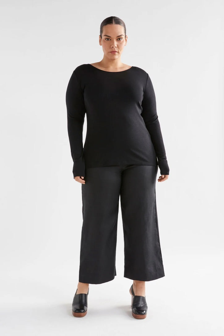 Merino Long Sleeve Top - Black