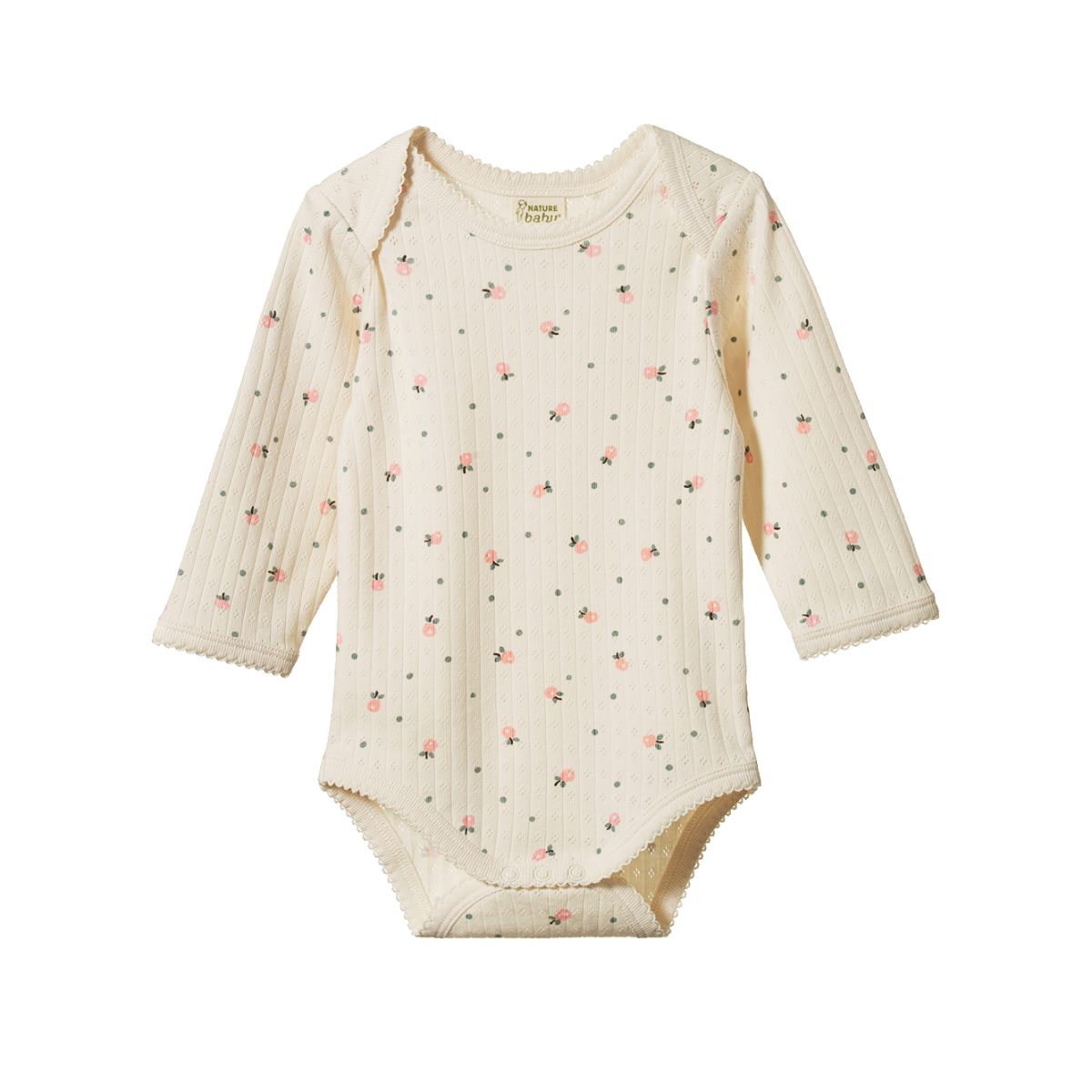 Pointelle long sleeve bodysuit - POSEY BLOSSOM PRINT