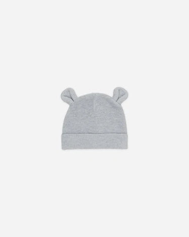 Baby Bear Beanie || Heathered Dusty Blue