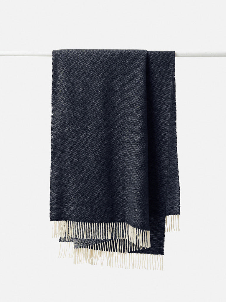 Wool Throw - Navy